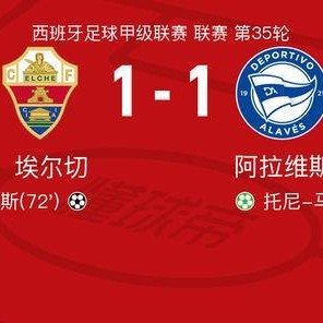 大发彩票登录入口-埃尔切1-1阿拉维斯，托尼-马丁内斯首开记录，阿尔瓦罗-罗德里格斯救主